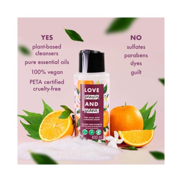 LOVE beauty AND planet Curry Leaves & Biotin Sulpate Free Shampoo for Length and Strength (400 ml) - LOVE beauty AND planet