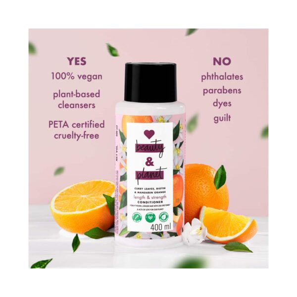LOVE beauty AND planet Curry Leaves & Biotin Sulphate Free Conditioner for Length & Strength (400 ml) - LOVE beauty AND planet