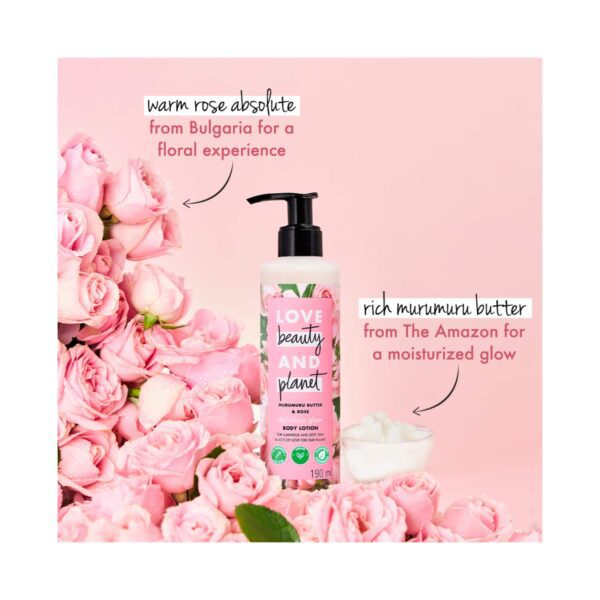 LOVE beauty AND planet Murumuru Butter & Rose Moisturising Body Lotion (190 ml) - LOVE beauty AND planet