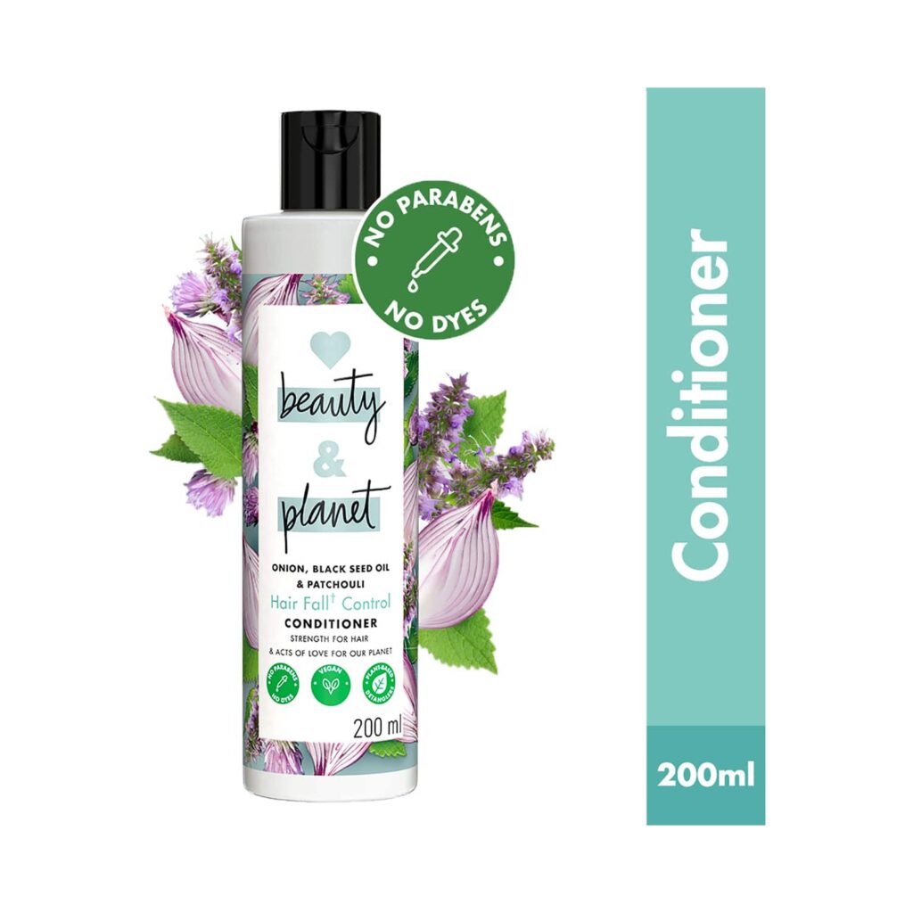 LOVE beauty AND planet Onion Black Seed Patchouli Hairfall Control Sulphate Free Conditioner (200 ml) - LOVE beauty AND planet