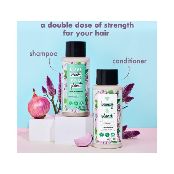 LOVE beauty AND planet Onion Black Seed Patchouli Hairfall Control Sulphate Free Conditioner (200 ml) - LOVE beauty AND planet