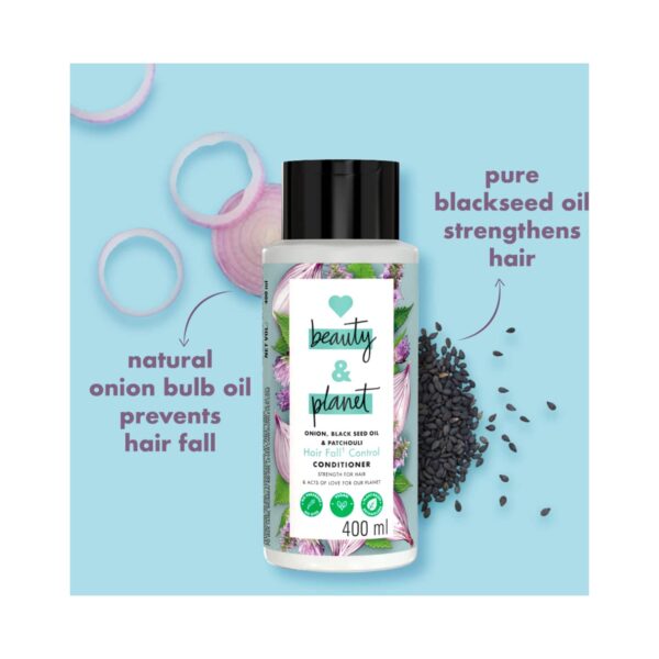 LOVE beauty AND planet Onion Black Seed Patchouli Hairfall Control Sulphate Free Conditioner (200 ml) - LOVE beauty AND planet