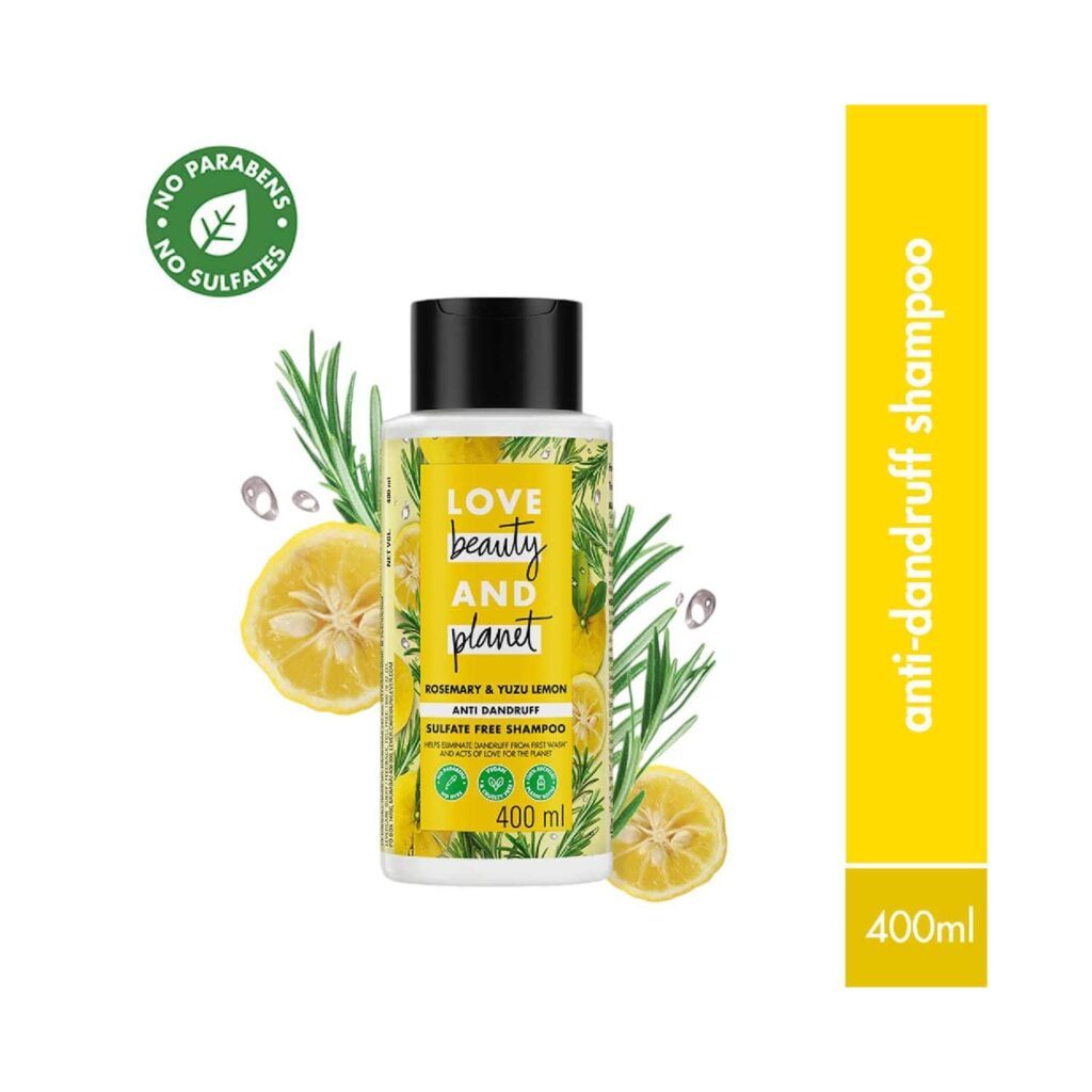 LOVE beauty AND planet Rosemary & Yuzu Lemon Anti Dandruff Shampoo (400 ml) - LOVE beauty AND planet