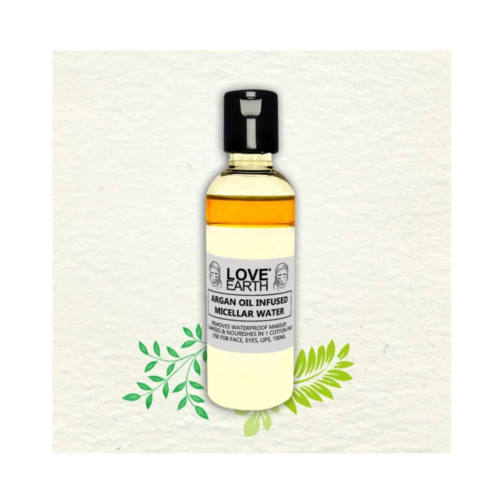 Love Earth Argan Oil-Infused Micellar Water Makeup Remover (100ml) - Love Earth