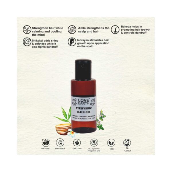 Love Earth Ayurvedic Hair Oil (100ml) - Love Earth