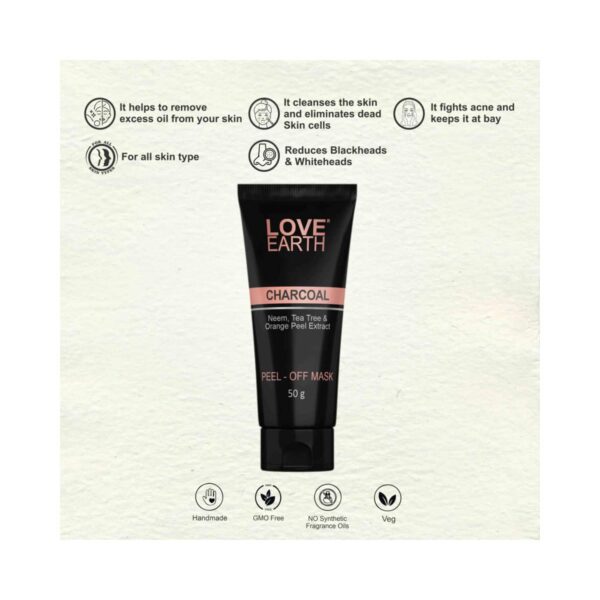 Love Earth Charcoal Peel Off Mask (50g) - Love Earth