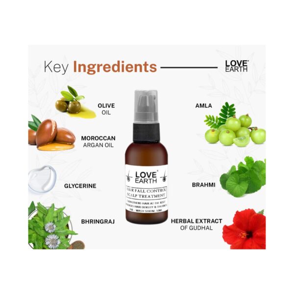 Love Earth Hair Fall Control Scalp Treatment For Hair Growth with Bhringraj & Essential Oils (50ml) - Love Earth