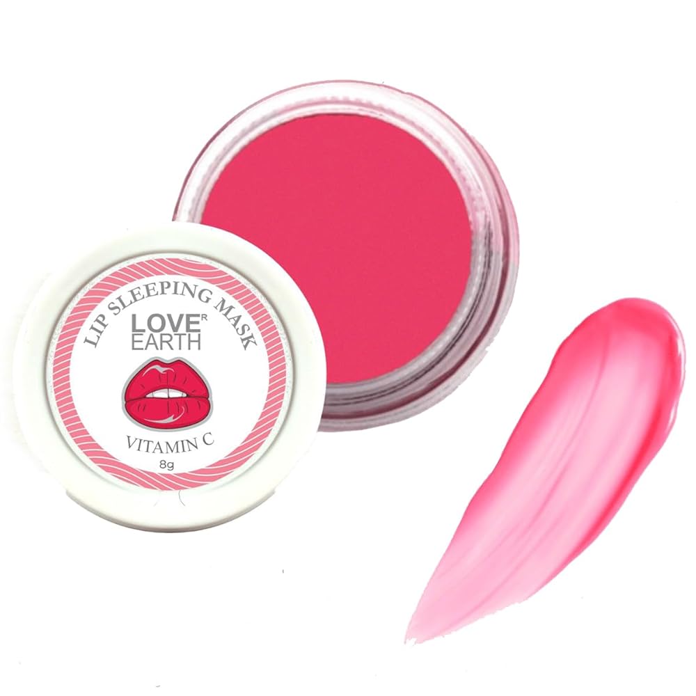 Love Earth Lip Sleeping Mask with Vitamin C & E & Jojoba Oil For Lips Moisturization get Softer, Smoother and Plumper Lips