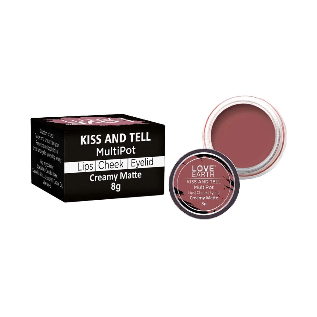 Love Earth Multipot Lips Cheek & Eyelids Tint - Kiss And Tell (8g) - Love Earth