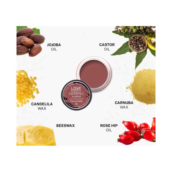 Love Earth Multipot Lips Cheek & Eyelids Tint - Kiss And Tell (8g) - Love Earth