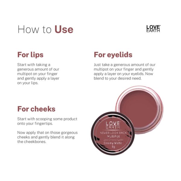Love Earth Multipot Lips Cheek & Eyelids Tint - Never Look Back (8g) - Love Earth