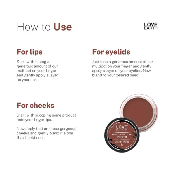 Love Earth Multipot Lips Cheek & Eyelids Tint - Watch Me Slay (8g) - Love Earth