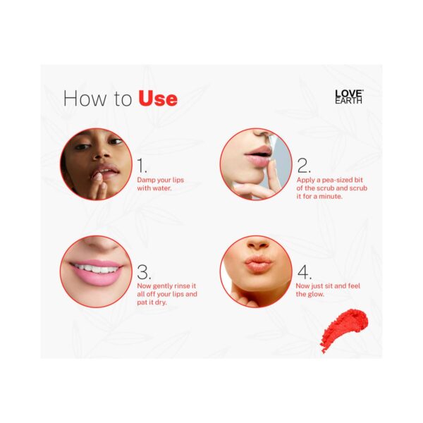 Love Earth Organic Lip Scrub With Shea Butter & Vitamin E For Lip Hydration & Repair (30g) - Love Earth