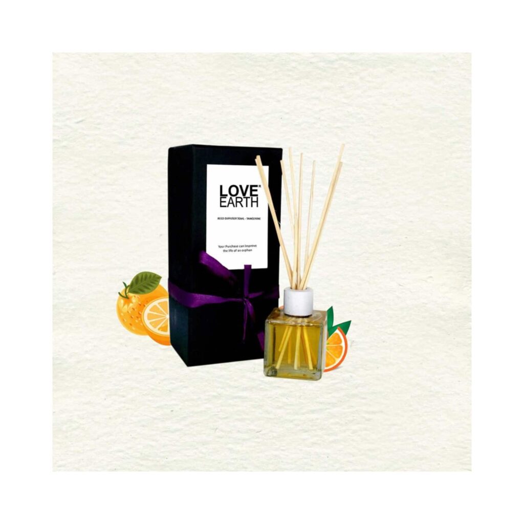 Love Earth Premium Mandarin Tangerine Reed Diffuser (30ml) - Love Earth