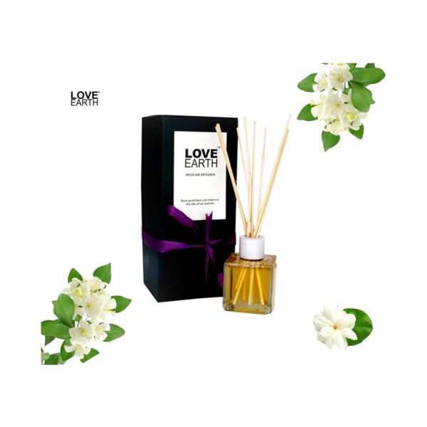 Love Earth Premium Reed Diffuser Mogra Scent Long Lasting Fragrance (30ml) - Love Earth