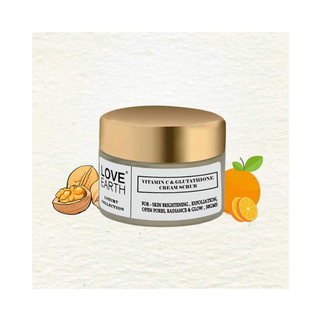 Love Earth Vitamin C And Glutathione Face Scrub (50g) - Love Earth