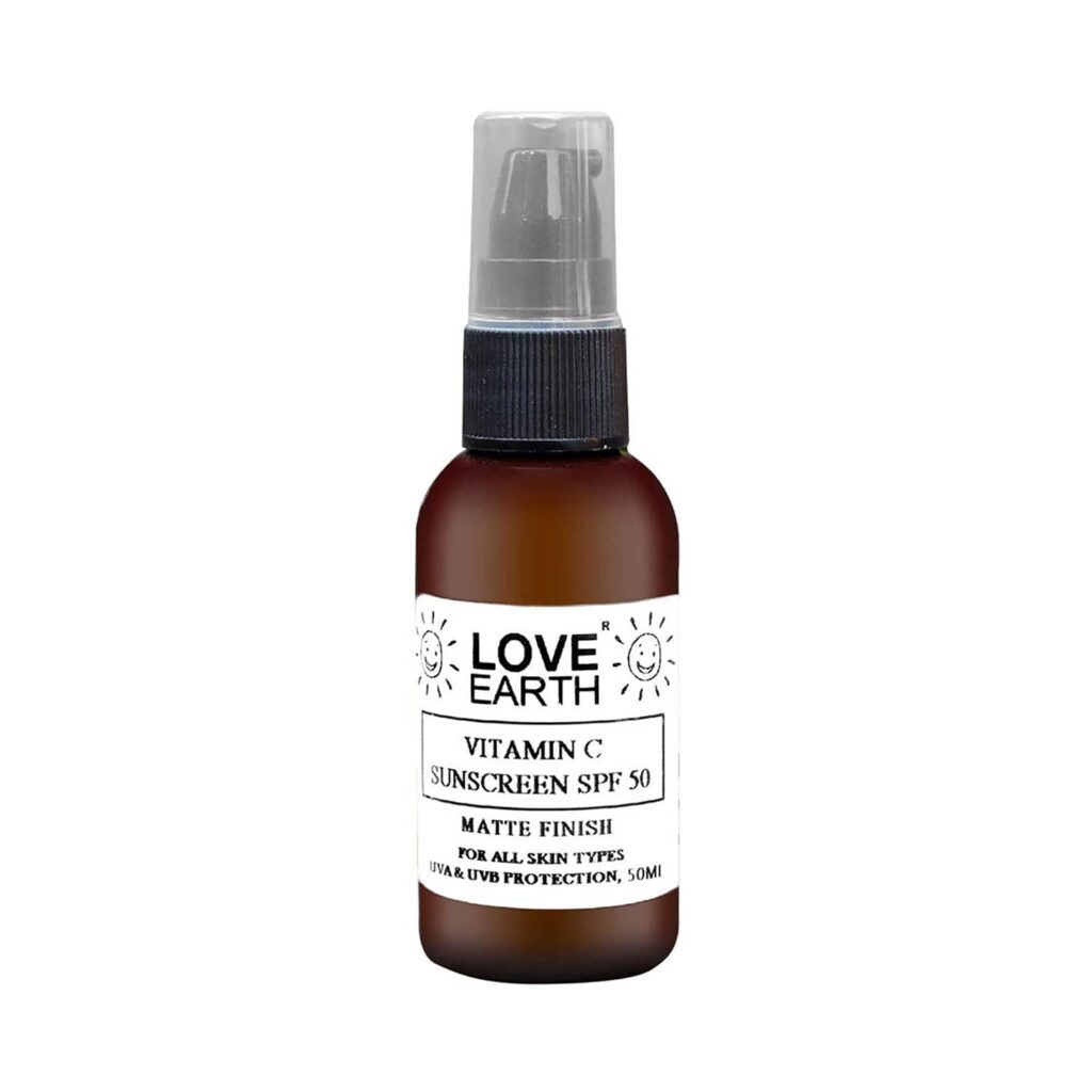 Love Earth Vitamin C Sunscreen SPF 50 UVA UVB Ray Protection With Vitamin C & Essential Oils (50ml) - Love Earth