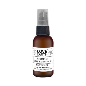 Love Earth Vitamin C Sunscreen SPF 50 UVA UVB Ray Protection With Vitamin C & Essential Oils (50ml) - Love Earth