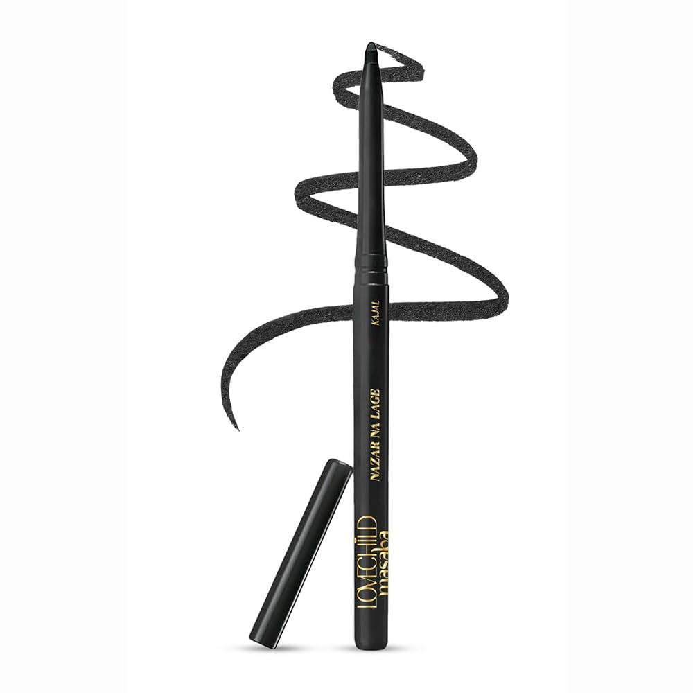 LoveChild Masaba Kajal Pencil Coal Black Matte - Smudge-proof & Waterproof, Long-lasting Deeply Pigmented Eyeliner for Women, Makeup Essential (0.36g)