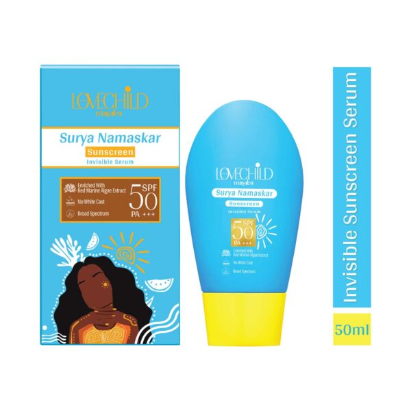 LoveChild Masaba Surya Namaskar Sunscreen Invisible Serum SPF 50 PA+++ (50ml) - LoveChild Masaba