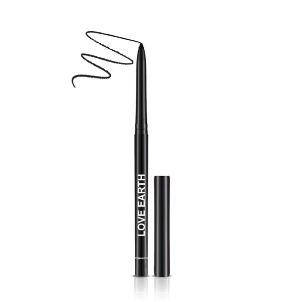 LoveEarth Intense Black Kajal & Eyeliner Pencil – Waterproof, Smudge-Proof, Long-Lasting | Creamy Matte, Non-Transfer Formula | Perfect for Daily & Party Wear – 0.35g