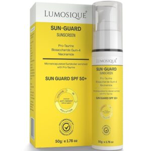 LUMOSIQUE® Sun Guard Sunscreen SPF 50+ for UVB, UVA, IR, Blue Light Protection | Ultra Matte, Broad-Spectrum & No White Cast | Oily, Dry, Sensitive & Combination Skin | for MEN...