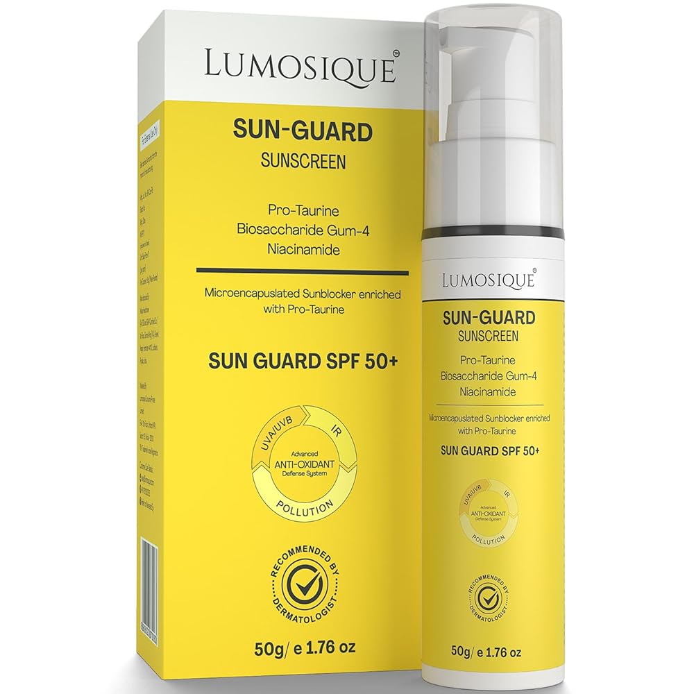 LUMOSIQUE® Sun Guard Sunscreen SPF 50+ for UVB, UVA, IR, Blue Light Protection | Ultra Matte, Broad-Spectrum & No White Cast | Oily, Dry, Sensitive & Combination Skin | for MEN...