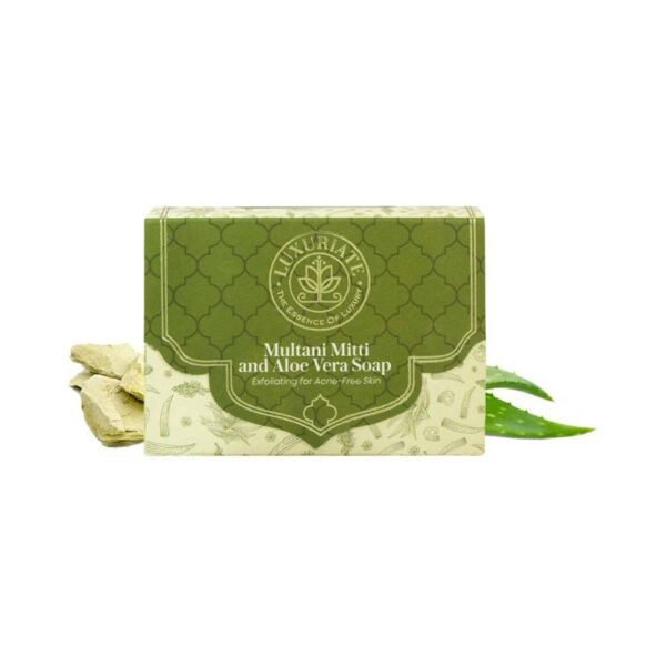 LUXURIATE Multani Mitti and Aloe Vera Soap (125g) - LUXURIATE