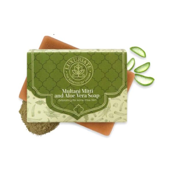 LUXURIATE Multani Mitti and Aloe Vera Soap (125g) - LUXURIATE