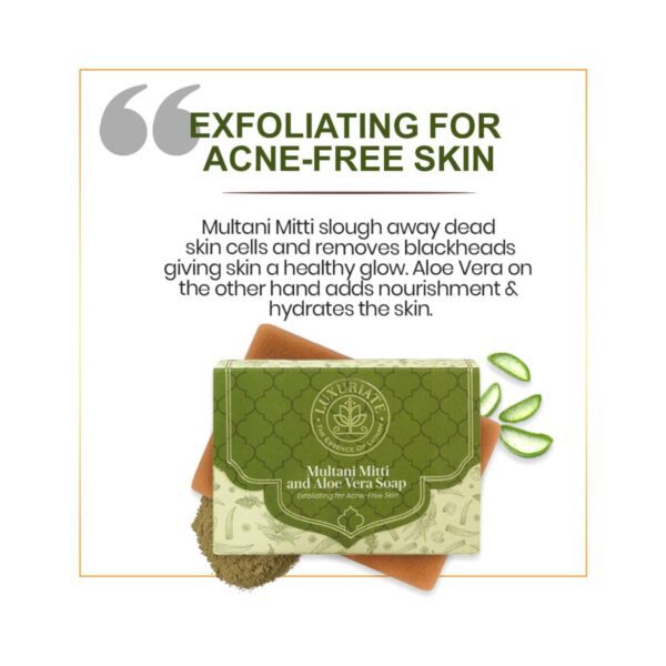LUXURIATE Multani Mitti and Aloe Vera Soap (125g) - LUXURIATE