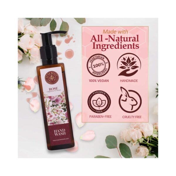 LUXURIATE Natural Rose Anti Bacterial Hand Wash (200ml) - LUXURIATE