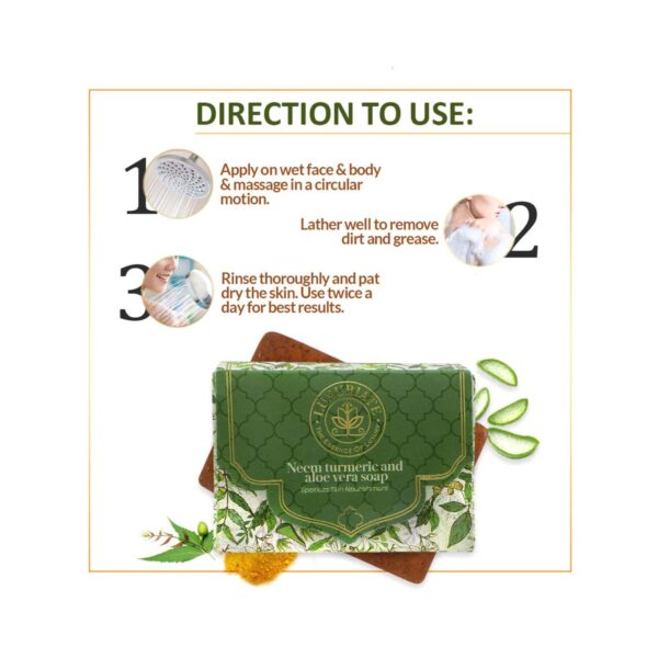 LUXURIATE Neem Turmeric Aloe Vera Soap (125g) - LUXURIATE