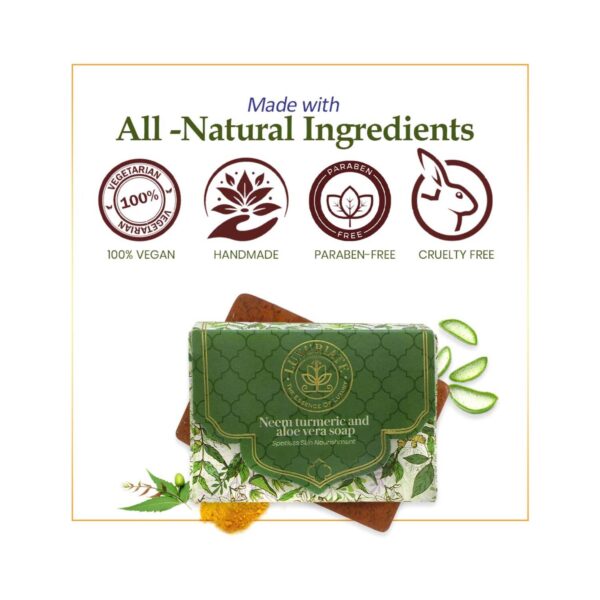 LUXURIATE Neem Turmeric Aloe Vera Soap (125g) - LUXURIATE