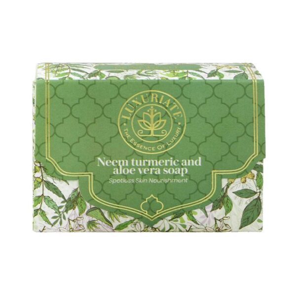 LUXURIATE Neem Turmeric Aloe Vera Soap (125g) - LUXURIATE