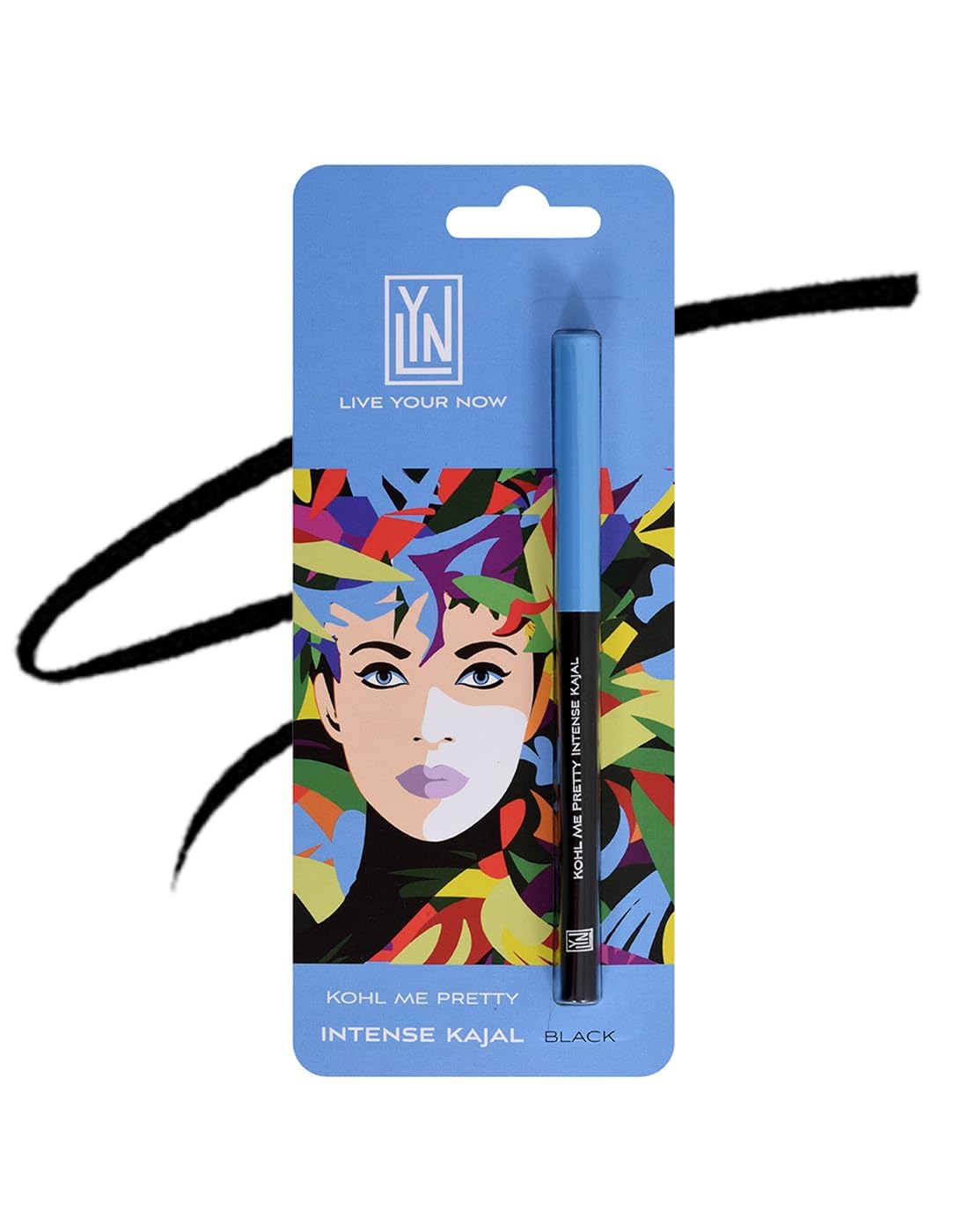 LYN Kohl Me Pretty Intense Kajal Pencil, Smudge Proof, Waterproof, Long Lasting Upto 8Hr Stay - Semi Matt Finish (Pack of 1)