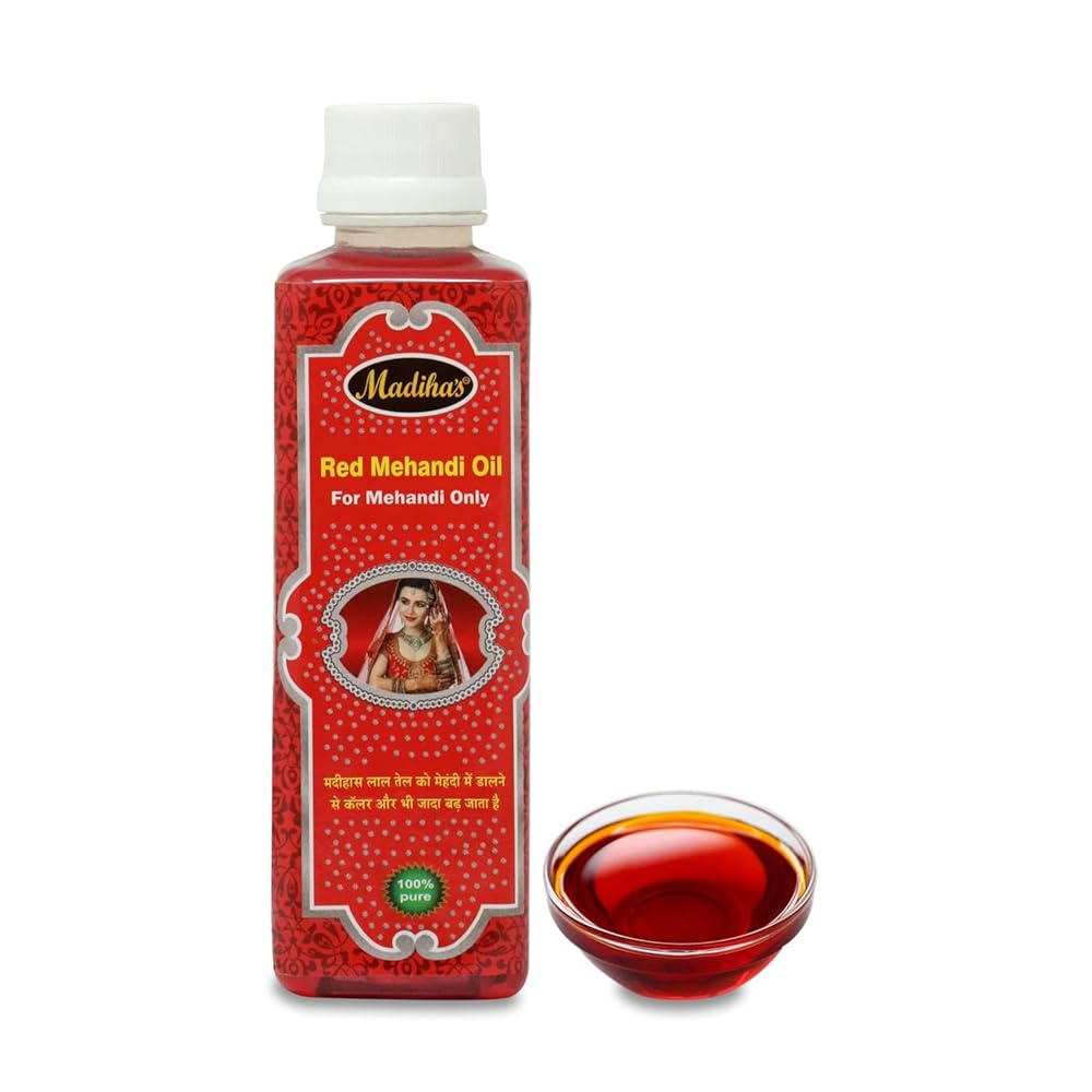 Madiha's Afrin Henna Mahendi Red Oil For Making Mahendi Cones, 200ml