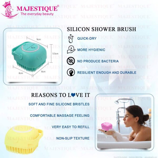 Majestique Bath Silicone Shower Scrubber, Suitable for All Skin Silicone Loofah - Multicolor - Majestique