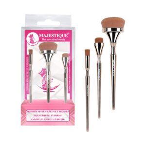 Majestique Blush Brush Eyebrow and Multi HD Makeup Brush Set (3 pcs) - Majestique