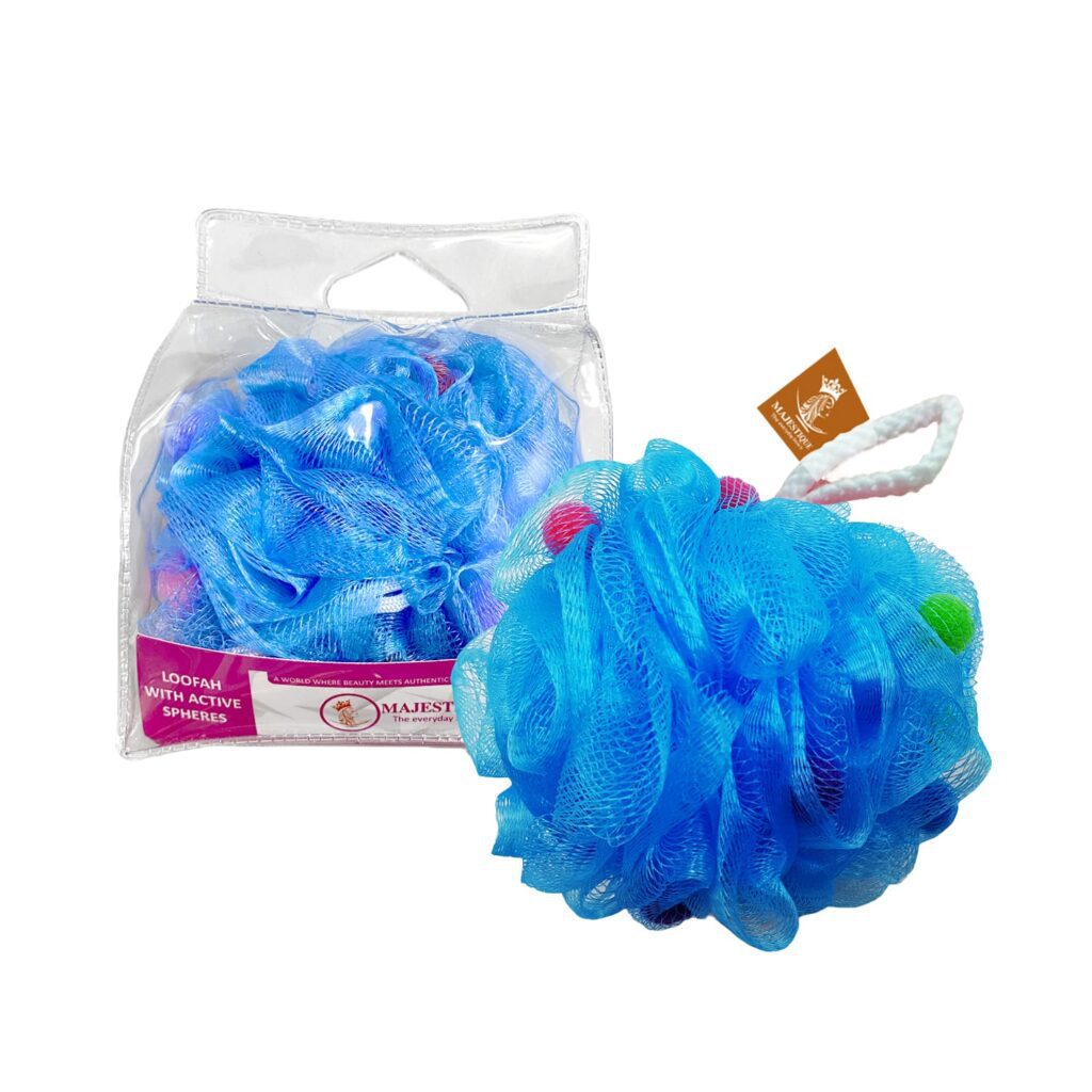 Majestique Cleanse Flower Loofah Mesh Bath Shower Ball (Color May Vary) - Majestique