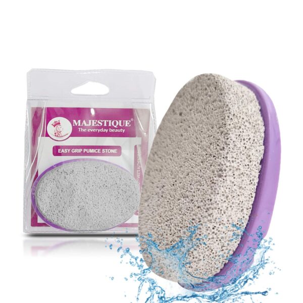 Majestique Easy Grip Pumice Stone for Hands, Heels, Elbows - Color May Vary - Majestique