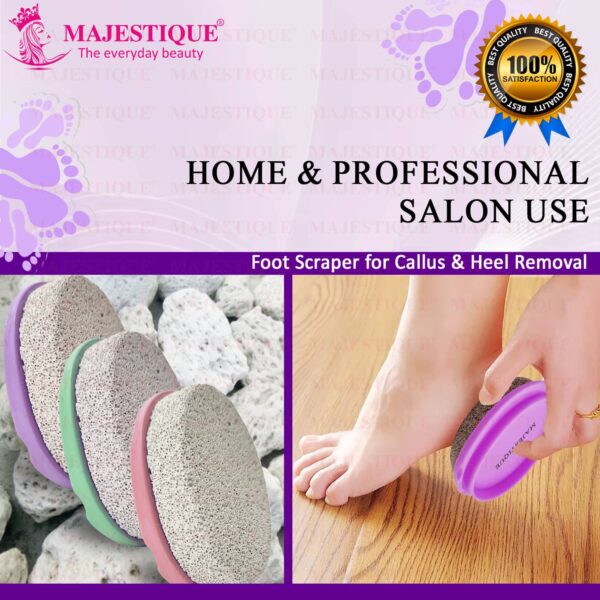 Majestique Easy Grip Pumice Stone for Hands, Heels, Elbows - Color May Vary - Majestique
