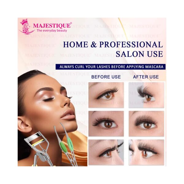 Majestique Eyelash Curler with Slant Tip Tweezer Suitable for All Eye Shapes (2 pcs) - Majestique