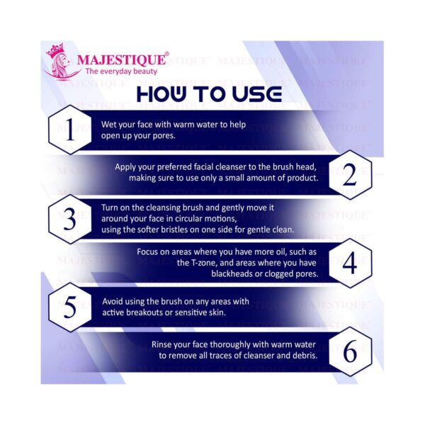 Majestique Face Brush For Cleansing and Exfoliating (1 pc) - Majestique