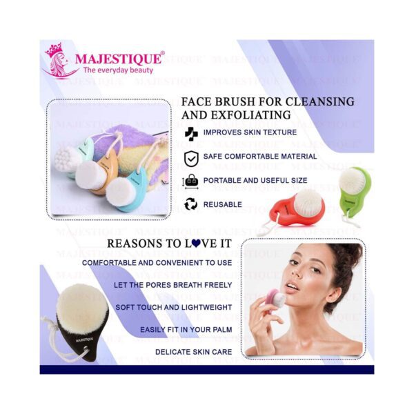 Majestique Face Brush For Cleansing and Exfoliating (1 pc) - Majestique