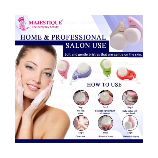 Majestique Face Brush For Cleansing and Exfoliating (1 pc) - Majestique