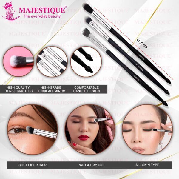 Majestique Face Brush Set, Professional Makeup Brush Set - Shader, Concealer, Blush, and Eyeliner Brushes - Majestique