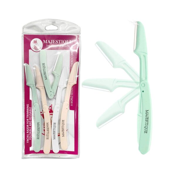 Majestique Foldable & Reusable Facial Hair Razor For Face Eyebrows Upper Lip (5 pcs) - Majestique