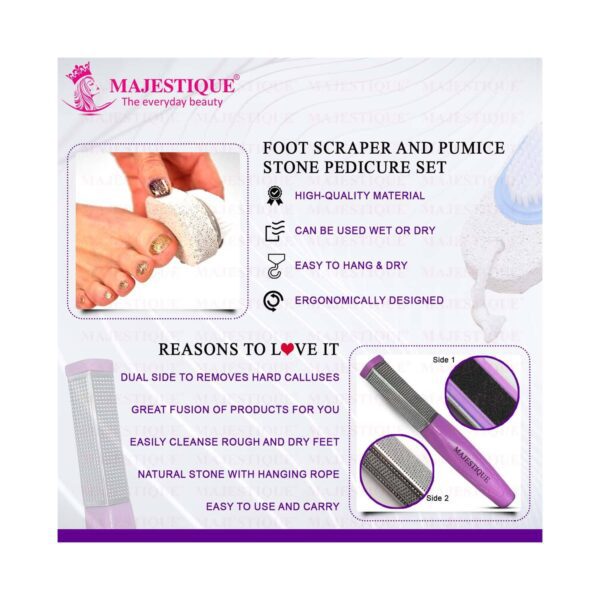 Majestique Foot Scraper and Pumice Stone Pedicure Set (2 pcs) - Majestique