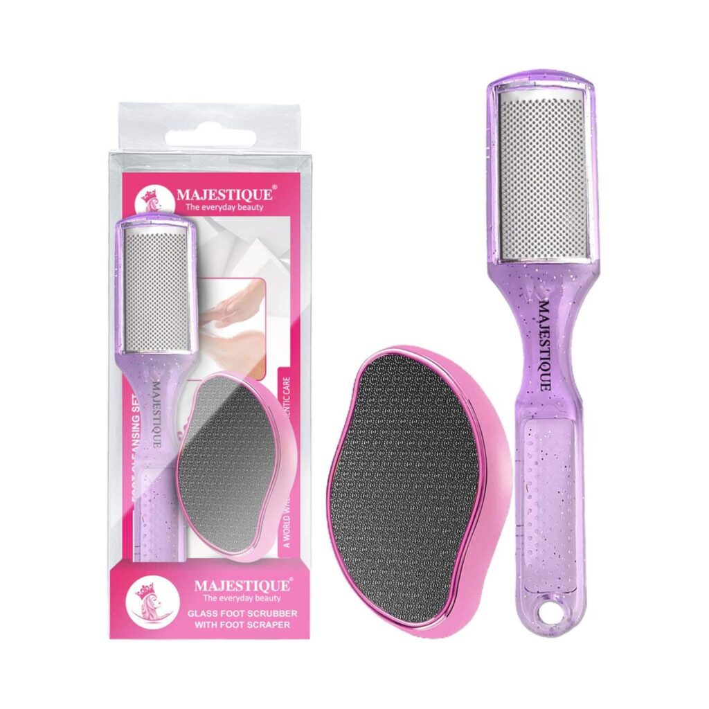Majestique Glass Foot Scrubber and Foot Scraper Comfortable Foot Care Tools (2 pcs) - Majestique