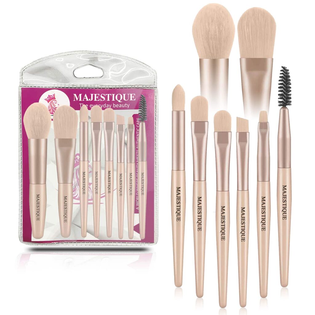 Majestique Luxe Makeup Brush Set, Mini Makeup Brush Tools - Multicolor - Majestique
